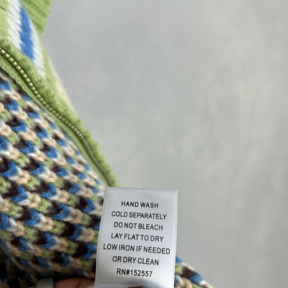 Bailey Rose size L oversized zip up vest retro knitted western cowboy green NEW - Picture 13 of 13